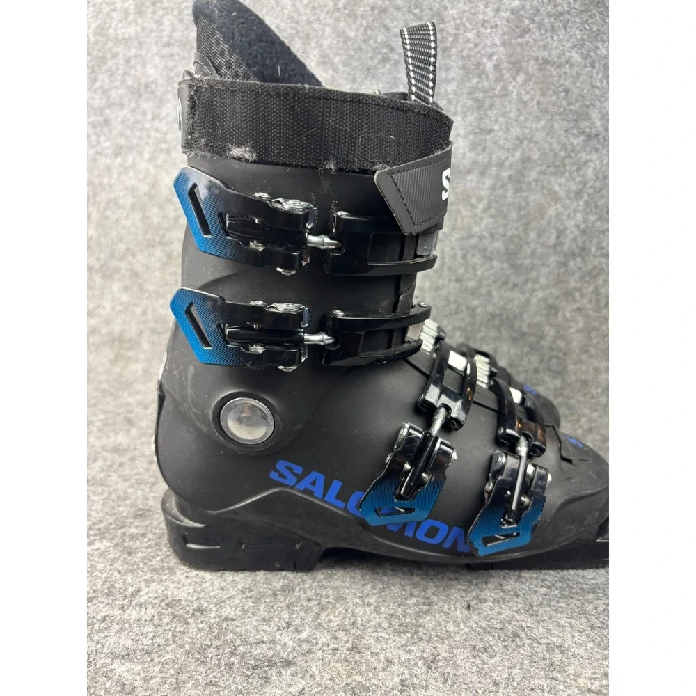 Salomon S/Max 60T Ski Boots Kids Size 23-23.5 Black Blue Downhill Sport